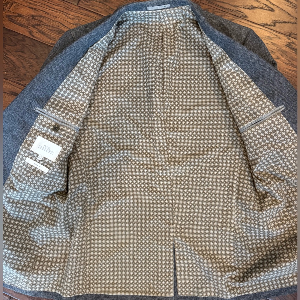 Next Tailoring Elbow Patch Blazer Wool Blend Mens… - image 4